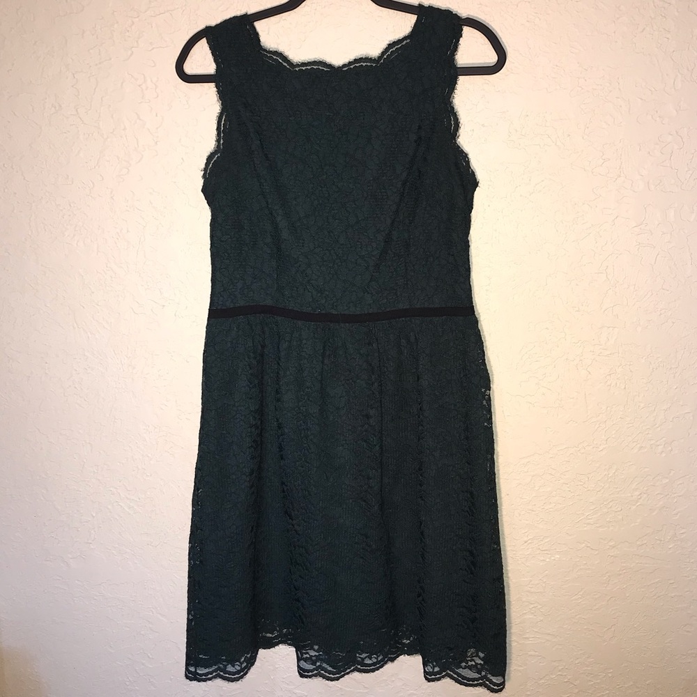 Ann Taylor Loft Dark Green Lace Dress - Picture 3 of 9